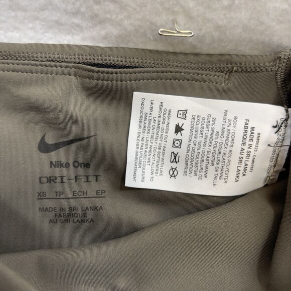 Nike One Leggings Women XS Brown Mink Pocket Preppy Yoga Dri-FIT Training Pants - Picture 5 of 12